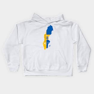 Sweden flag & map Kids Hoodie